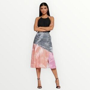 Ted Baker Canddra Colorblock Animal Print A-Line Midi Skirt
